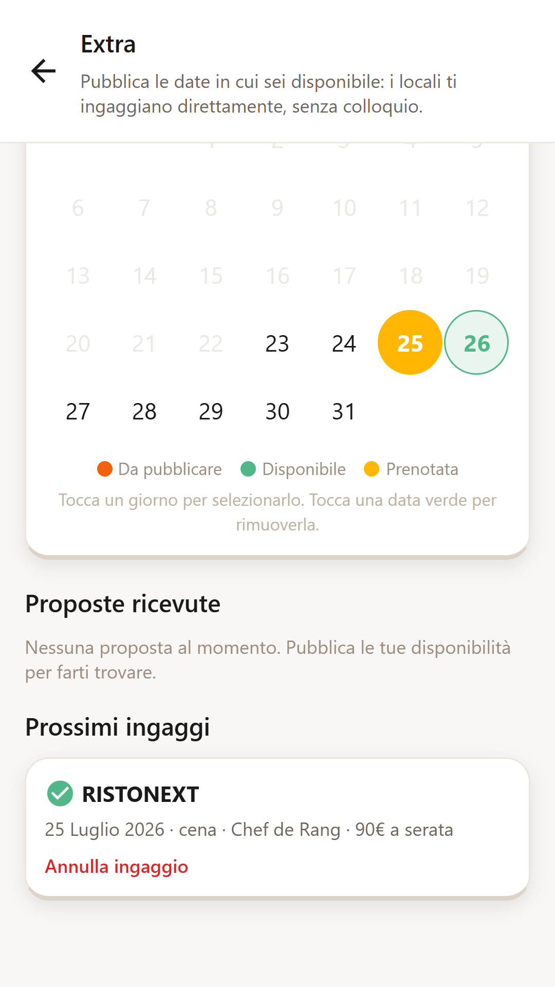 Extra e ingaggi